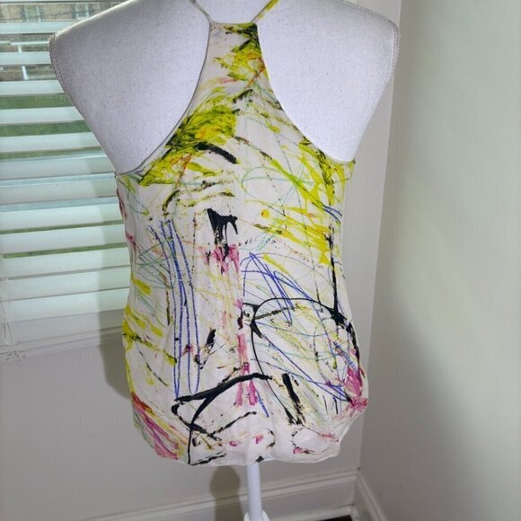 Milly 100% Silk Colorful Blouse Tank-Top size 4 - Picture 14 of 15